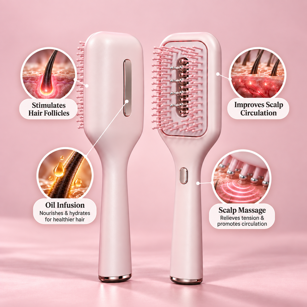 Red Light Therapy Scalp Brush